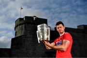 9 July 2019; Seamus Harnedy of Cork poses for a portrait with the Liam MacCarthy Cup during the GAA Hurling All Ireland Senior Championship Series National launch at King John’s Castle in Limerick. Photo by Brendan Moran/Sportsfile