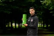 9 July 2019; Danny Mandroiu of Bohemians pictured with his SSE Airtricity/SWAI Player of the Month Award for June 2019 at Ellenfield Park, Whitehall, Dublin. Photo by Sam Barnes/Sportsfile