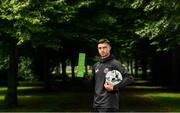 9 July 2019; Danny Mandroiu of Bohemians pictured with his SSE Airtricity/SWAI Player of the Month Award for June 2019 at Ellenfield Park, Whitehall, Dublin. Photo by Sam Barnes/Sportsfile