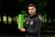 9 July 2019; Danny Mandroiu of Bohemians pictured with his SSE Airtricity/SWAI Player of the Month Award for June 2019 at Ellenfield Park, Whitehall, Dublin. Photo by Sam Barnes/Sportsfile