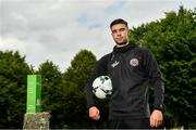 9 July 2019; Danny Mandroiu of Bohemians pictured with his SSE Airtricity/SWAI Player of the Month Award for June 2019 at Ellenfield Park, Whitehall, Dublin. Photo by Sam Barnes/Sportsfile