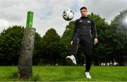 9 July 2019; Danny Mandroiu of Bohemians pictured with his SSE Airtricity/SWAI Player of the Month Award for June 2019 at Ellenfield Park, Whitehall, Dublin. Photo by Sam Barnes/Sportsfile