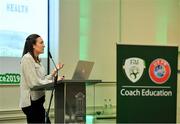 9 July 2019; Colleen Fahey of Jigsaw speaking during a UEFA Pro Licence Course at Johnstown House in Enfield, Meath. Photo by Piaras Ó Mídheach/Sportsfile
