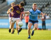 9 July 2019; Jamue Myler of Wexford in action against Eoin O'Dea of Dublin during the EirGrid Leinster GAA Football U20 Championship semi-final match between Dublin and Wexford at Parnell Park in Dublin. Photo by Eóin Noonan/Sportsfile