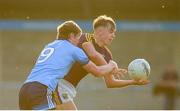 9 July 2019; Liam Coleman of Wexford in action against Donal Ryan of Dublin during the EirGrid Leinster GAA Football U20 Championship semi-final match between Dublin and Wexford at Parnell Park in Dublin. Photo by Eóin Noonan/Sportsfile