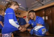 10 July 2019; Leinster player Adam Byrne with participants during the Bank of Ireland Leinster Rugby Summer Camp at Mullingar RFC in Mullingar, Westmeath. Photo by Eóin Noonan/Sportsfile