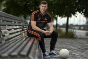 10 July 2019; The PwC GAA/GPA Players of the Month for June, footballer Jamie Brennan of Donegal, and hurler, Diarmuid O’Keeffe of Wexford, were at PwC offices in Dublin today to pick up their respective awards. The players were joined by Billy Sweetman, PwC Wexford, Leinster GAA Chairman, Jim Bolger, and GPA Chief Executive, Paul Flynn. Pictured is Jamie Brennan of Donegal with his award at PwC Spencer Dock, North Wall Quay, Dublin 1.  Photo by Sam Barnes/Sportsfile