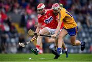 10 July 2019; Breffni Horner of Clare in action against Eoin Roche of Cork during the Bord Gais Energy Munster GAA Hurling Under 20 Championship semi-final match between Cork and Clare at Páirc Ui Rinn in Cork. Photo by Brendan Moran/Sportsfile