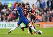 10 July 2019; Conor Gallagher of Chelsea in action against Robbie McCourt of Bohemians during a friendly match between Bohemians and Chelsea at Dalymount Park in Dublin. Photo by Ramsey Cardy/Sportsfile