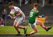 10 July 2019; Oran Burke of Galway in action against Aiden Orme of Mayo during the EirGrid Connacht GAA Football U20 Championship final match between Galway and Mayo at Tuam, Co. Galway. Photo by Sam Barnes/Sportsfile