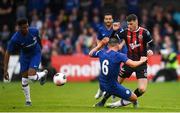 10 July 2019; Ryan Graydon of Bohemians in action against Danny Drinkwater of Chelsea during a friendly match between Bohemians and Chelsea at Dalymount Park in Dublin. Photo by Ramsey Cardy/Sportsfile