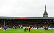 10 July 2019; Both teams during a minute's applause ahead of a friendly match between Bohemians and Chelsea at Dalymount Park in Dublin. Photo by Ramsey Cardy/Sportsfile
