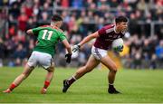 10 July 2019; Michael Culhane of Galway in action against Paul Towey of Mayo during the EirGrid Connacht GAA Football U20 Championship final match between Galway and Mayo at Tuam, Co. Galway. Photo by Sam Barnes/Sportsfile