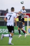 10 July 2019; Andy Boyle of Dundalk in action against Roman Debelko of Riga  during the UEFA Champions League First Qualifying Round 1st Leg match between Dundalk and Riga at Oriel Park in Dundalk, Co Louth. Photo by Eóin Noonan/Sportsfile