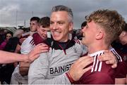 10 July 2019; Galway manager Padraic Joyce celebrates with Conor Campbell of Galway during the EirGrid Connacht GAA Football U20 Championship final match between Galway and Mayo at Tuam, Co. Galway. Photo by Sam Barnes/Sportsfile