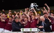 10 July 2019; Conor Campbell of Galway, and team-mates celebrate with the cup following the EirGrid Connacht GAA Football U20 Championship final match between Galway and Mayo at Tuam, Co. Galway. Photo by Sam Barnes/Sportsfile