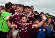 10 July 2019; Galway players including Liam Costello, centre left, and Conor Newell celebrate with supporters following the EirGrid Connacht GAA Football U20 Championship final match between Galway and Mayo at Tuam, Co. Galway. Photo by Sam Barnes/Sportsfile