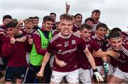 10 July 2019; Galway players including Liam Costello, centre, celebrate with supporters following the EirGrid Connacht GAA Football U20 Championship final match between Galway and Mayo at Tuam, Co. Galway. Photo by Sam Barnes/Sportsfile