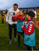 10 July 2019; Chelsea manager Frank Lampard with ballkids following a friendly match between Bohemians and Chelsea at Dalymount Park in Dublin. Photo by Ramsey Cardy/Sportsfile