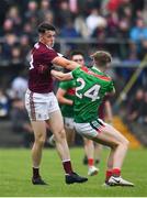 10 July 2019; Matthias Barrett of Galway in action against Kuba Callaghan of Mayo during the EirGrid Connacht GAA Football U20 Championship final match between Galway and Mayo at Tuam, Co. Galway. Photo by Sam Barnes/Sportsfile