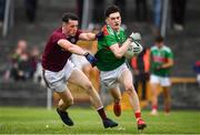 10 July 2019; Jack Coyne of Mayo in action against Matthias Barrett of Galway during the EirGrid Connacht GAA Football U20 Championship final match between Galway and Mayo at Tuam, Co. Galway. Photo by Sam Barnes/Sportsfile