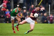 10 July 2019; Gavin Burke of Galway in action against Paul Towey of Mayo during the EirGrid Connacht GAA Football U20 Championship final match between Galway and Mayo at Tuam, Co. Galway. Photo by Sam Barnes/Sportsfile