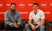 12 July 2019; SuperValu, Ireland’s largest grocery retailer with over 220 stores nationwide, teamed up with Ireland’s leading sports broadcasters, Off The Ball, to bring their award-winning show on the road this summer, to celebrate SuperValu’s 10th year as sponsor of the GAA Football All-Ireland Senior Championship. Joined by a host of special guests, the SuperValu Off The Ball roadshow took place in CLG Ghaoth Dobhair, last Wednesday 10th July. Pictured are Off The Ball presenter Nathan Murphy, left, with Cavan footballer Oisin Kiernan. Photo by Oliver McVeigh/Sportsfile