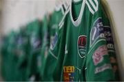 11 July 2019; Cork City jersey hanging in the dressing room ahead of the UEFA Europa League First Qualifying Round 1st Leg match between Cork City and  Progres Niederkorn at Turners Cross in Cork. Photo by Eóin Noonan/Sportsfile