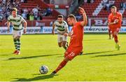 11 July 2019; Veton Berisha of SK Brann scores his sides second goal from the penalty spot during the UEFA Europa League First Qualifying Round 1st Leg match between SK Brann and Shamrock Rovers at Brann Stadion, Bergen, Norway. Photo by Bjorn Erik Nesse/Sportsfile.