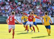 11 July 2019; Gary Shaw of St Patricks Athletic in action against Alexander Fransson of IFK Norrköping during the UEFA Europa League First Qualifying Round 1st Leg match between St Patrick's Athletic and IFK Norrköping at Richmond Park in Inchicore, Dublin. Photo by Sam Barnes/Sportsfile