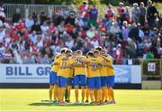 11 July 2019; IFK Norrköping players huddle during the UEFA Europa League First Qualifying Round 1st Leg match between St Patrick's Athletic and IFK Norrköping at Richmond Park in Inchicore, Dublin. Photo by Sam Barnes/Sportsfile