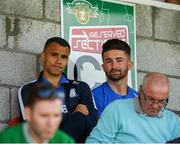 11 July 2019; Republic of Ireland and Preston North End players Graham Burke, left, and Sean Maguire during the UEFA Europa League First Qualifying Round 1st Leg match between Cork City and Progres Niederkorn at Turners Cross in Cork. Photo by Eóin Noonan/Sportsfile