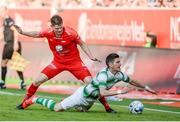 11 July 2019; Christian Eggen Rismark of SK Brann in action against Graham Cummins of Shamrock Rovers during the  UEFA Europa League First Qualifying Round 1st Leg match between SK Brann and Shamrock Rovers at Brann Stadion, Bergen, Norway. Photo by Bjorn Erik Nesse/Sportsfile.