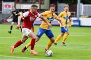 11 July 2019; Michael Drennan of St Patricks Athletic in action against Rasmus Lauritsen of IFK Norrköping during the UEFA Europa League First Qualifying Round 1st Leg match between St Patrick's Athletic and IFK Norrköping at Richmond Park in Inchicore, Dublin. Photo by Sam Barnes/Sportsfile