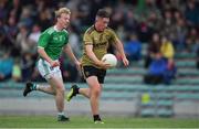 11 July 2019; Cathal Ferriter of Kerry in action against Dubhán O'Grady of Limerick during the EirGrid GAA Football Under 20 Munster Championship Semi-Final match between Kerry and Limerick at Austin Stack Park in Tralee, Kerry. Photo by Brendan Moran/Sportsfile