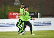 12 June 2019; Greg Thompson of Ireland fielding during the 2nd T20 Cricket International match between Ireland and Zimbabwe at Bready Cricket Club in Magheramason, Co. Tyrone. Photo by Oliver McVeigh/Sportsfile
