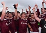 10 July 2019; Galway players, including Ross Mahon, second left, Conor Campbell, centre, and Rory Cunningham, second right, celebrate following the EirGrid Connacht GAA Football U20 Championship final match between Galway and Mayo at Tuam, Co. Galway. Photo by Sam Barnes/Sportsfile