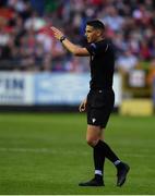 11 July 2019; Referee Lionel Tschudi during the UEFA Europa League First Qualifying Round 1st Leg match between St Patrick's Athletic and IFK Norrköping at Richmond Park in Inchicore, Dublin. Photo by Sam Barnes/Sportsfile
