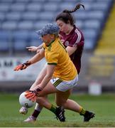 13 July 2019; Leanne Coen of Galway has her shot on goal saved by Kerry goalkeeper Laura Fitzgerald in the first half during the TG4 All-Ireland Ladies Football Senior Championship Group 3 Round 1 match between Galway and Kerry at O'Moore Park in Portlaoise, Laois. Photo by Piaras Ó Mídheach/Sportsfile