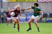 13 July 2019; Megan Glynn of Galway in action against Ciara Murphy of Kerry during the TG4 All-Ireland Ladies Football Senior Championship Group 3 Round 1 match between Galway and Kerry at O'Moore Park in Portlaoise, Laois. Photo by Piaras Ó Mídheach/Sportsfile