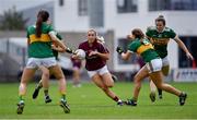 13 July 2019; Megan Glynn of Galway takes on the Kerry defence during the TG4 All-Ireland Ladies Football Senior Championship Group 3 Round 1 match between Galway and Kerry at O'Moore Park in Portlaoise, Laois. Photo by Piaras Ó Mídheach/Sportsfile