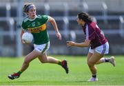 13 July 2019; Emma Dineen of Kerry in action against Charlotte Cooney of Galway during the TG4 All-Ireland Ladies Football Senior Championship Group 3 Round 1 match between Galway and Kerry at O'Moore Park in Portlaoise, Laois. Photo by Piaras Ó Mídheach/Sportsfile