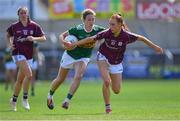 13 July 2019; Amanda Brosnan of Kerry in action against Olivia Divilly of Galway during the TG4 All-Ireland Ladies Football Senior Championship Group 3 Round 1 match between Galway and Kerry at O'Moore Park in Portlaoise, Laois. Photo by Piaras Ó Mídheach/Sportsfile