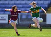 13 July 2019; Hannah O'Donoghue of Kerry in action against Fabienne Cooney of Galway during the TG4 All-Ireland Ladies Football Senior Championship Group 3 Round 1 match between Galway and Kerry at O'Moore Park in Portlaoise, Laois. Photo by Piaras Ó Mídheach/Sportsfile
