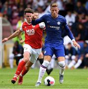 13 July 2019; Ross Barkley of Chelsea FC in action against Dean Clarke of St Patrick's Athletic during the club friendly match between St Patrick's Athletic and Chelsea FC at Richmond Park in Dublin. Photo by Matt Browne/Sportsfile