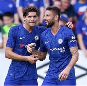 13 July 2019; Chelsea FC players Olivier Giroud and Marcos Alonso after the club friendly match between St Patrick's Athletic and Chelsea FC at Richmond Park in Dublin. Photo by Matt Browne/Sportsfile