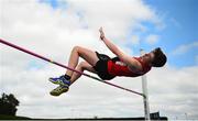 13 July 2019; Finn O'Neill of City of Derry Spartans Co. competing in the High Jump during day two of the Irish Life Health National Juvenile Outdoor Championships at Tullamore Harriers Stadium in Tullamore, Co. Offaly. Photo by Eóin Noonan/Sportsfile