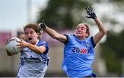 13 July 2019; Kate McGrath of Waterford in action against Éabha Rutledge of Dublin during the TG4 All-Ireland Ladies Football Senior Championship Group 2 Round 1 match between Dublin and Waterford at O'Moore Park in Portlaoise, Laois. Photo by Piaras Ó Mídheach/Sportsfile