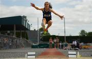 13 July 2019; Lorna O'Shea of Carrick-on-Suir A.C. Co. Tipperary competing in the Long Jump during day two of the Irish Life Health National Juvenile Outdoor Championships at Tullamore Harriers Stadium in Tullamore, Co. Offaly. Photo by Eóin Noonan/Sportsfile