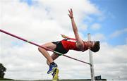 13 July 2019; Finn O'Neill of City of Derry Spartans Co. competing in the High Jump during day two of the Irish Life Health National Juvenile Outdoor Championships at Tullamore Harriers Stadium in Tullamore, Co. Offaly. Photo by Eóin Noonan/Sportsfile